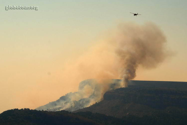 South Africa, Blyde River Canyon in fire