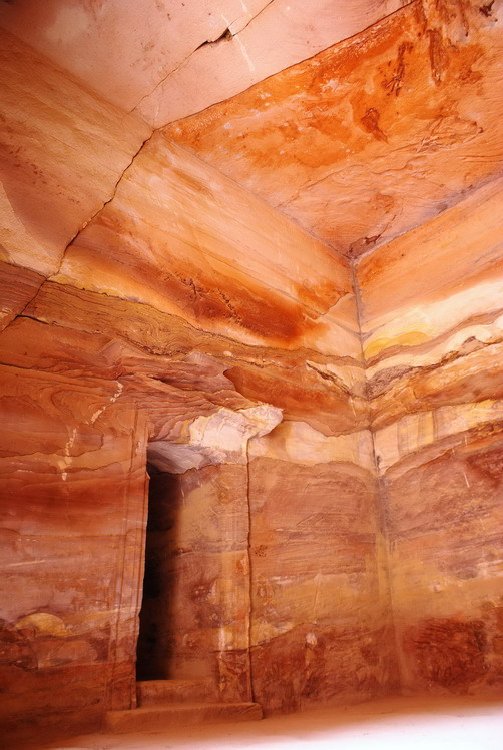 Jordan, Petra, inside a tomb