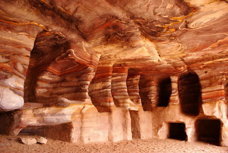 Jordan, Petra, inside a tomb