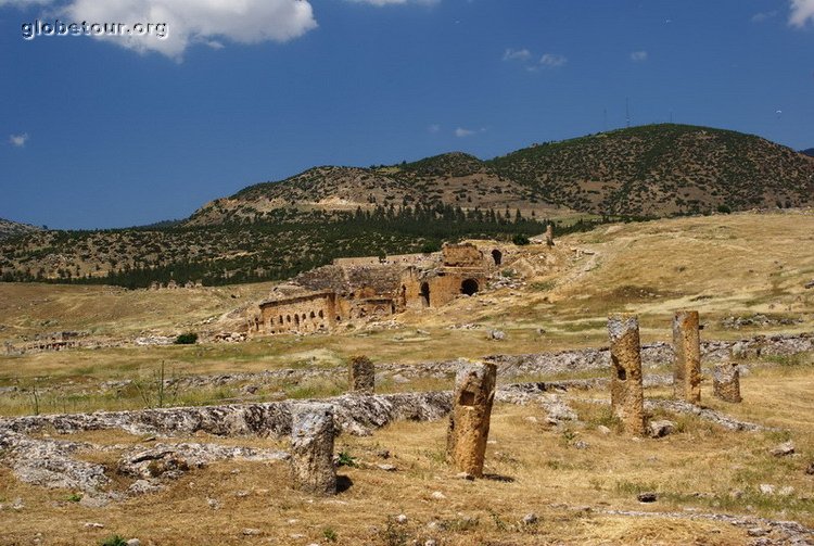 Turkey, Pamukale, ruins of theatre of Hierapolis