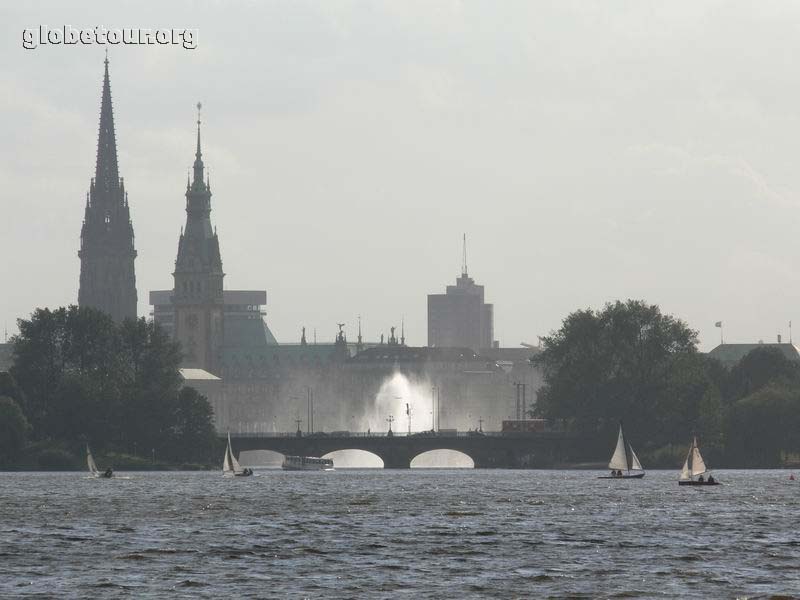 Germany, Hamburg, Aubenalster lake