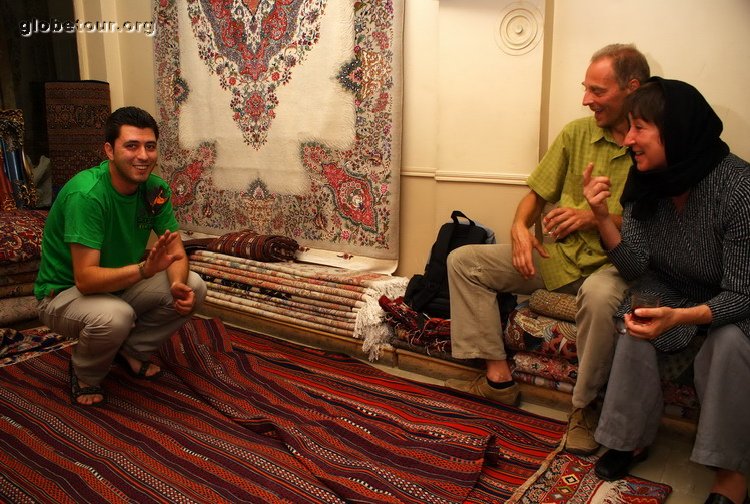 Iran, Tabriz, Hadi selling carpets