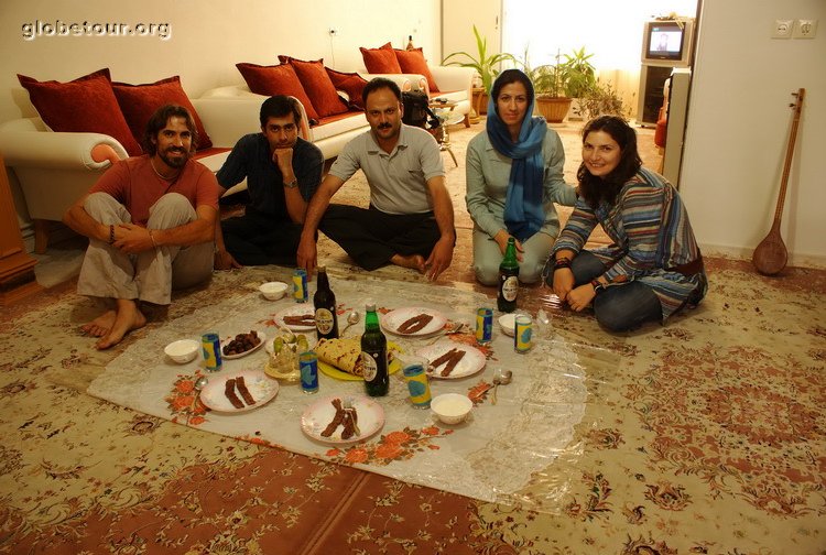 Iran, Kerman, Hamed, Reza and his wife and us