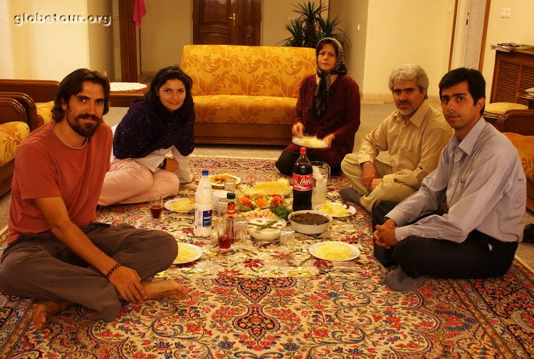 Iran, kerman, lunch in Hamed's parents house