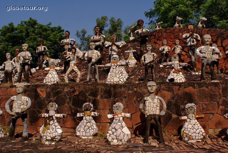 India, Chandigarh, rock garden