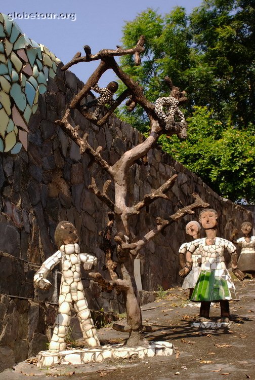 India, Chandigarh, rock garden