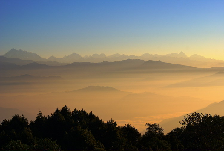 Nepal, Himalayas from Nagarkot