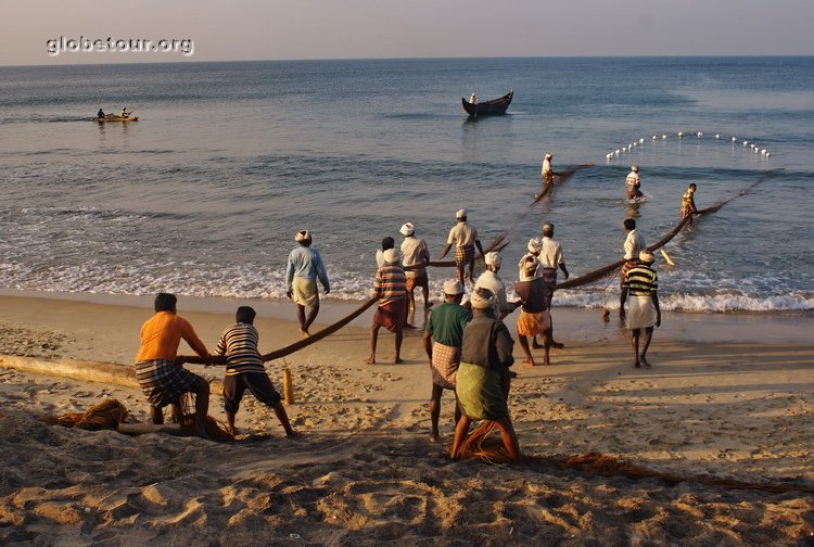 India, Varkala, fishing