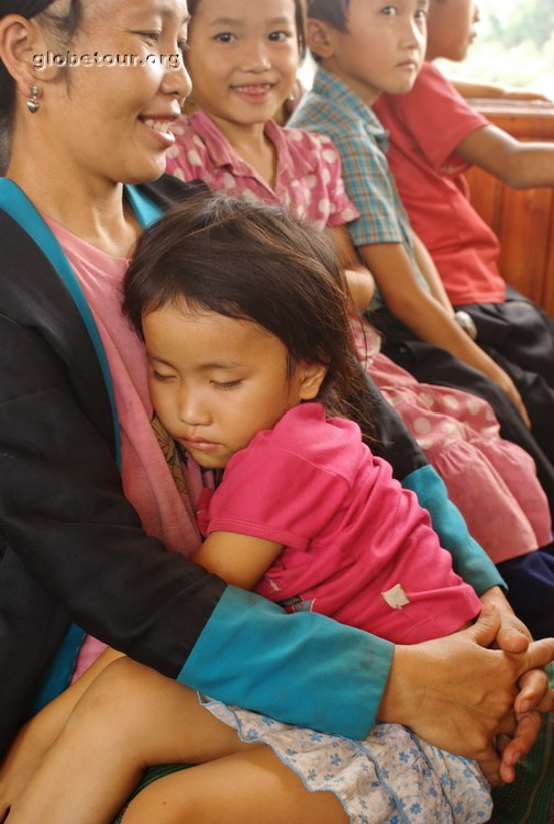 Laos, Travel on boat in Mekong river