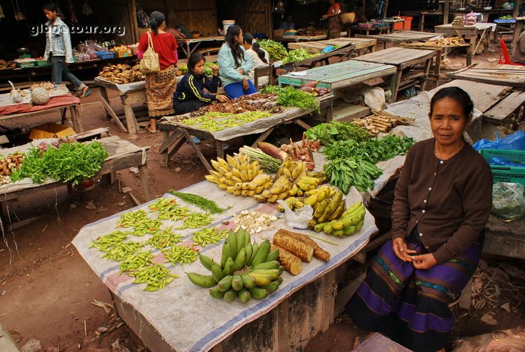 Laos, Mercado rural de Pakbeng