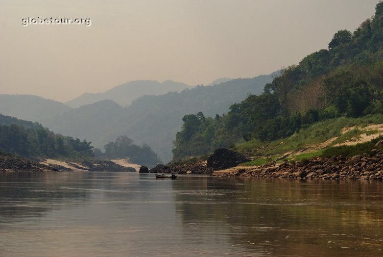 Laos, Laos, Travel on boat in Mekong river