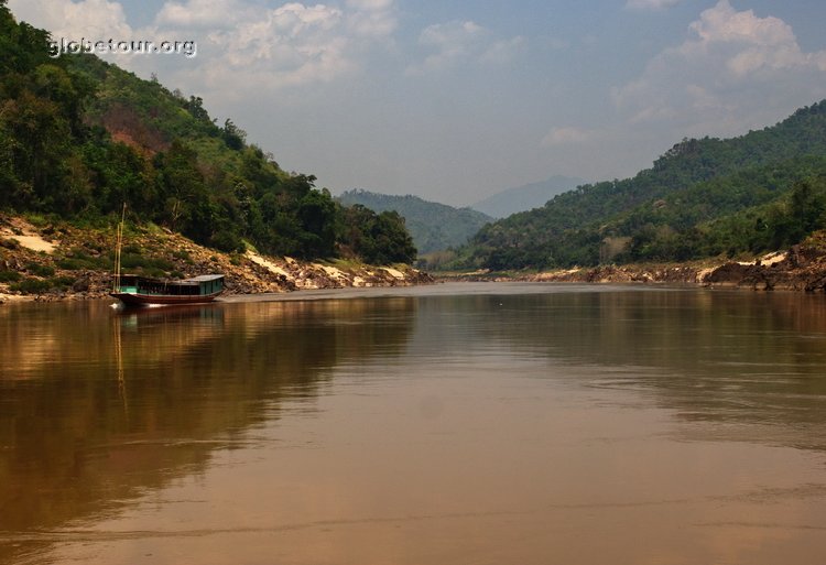 Laos, Laos, Travel on boat in Mekong river