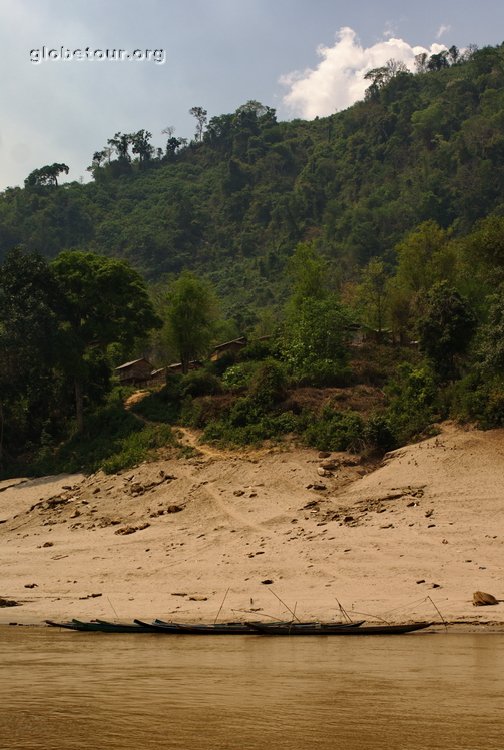 Laos, Laos, Travel on boat in Mekong river