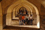 Iran,+Esfahan,+bridge+in+river+Zayandeh