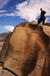 Pakistan,+Karakorum+Highway,+petroglyphs+at+Chilas